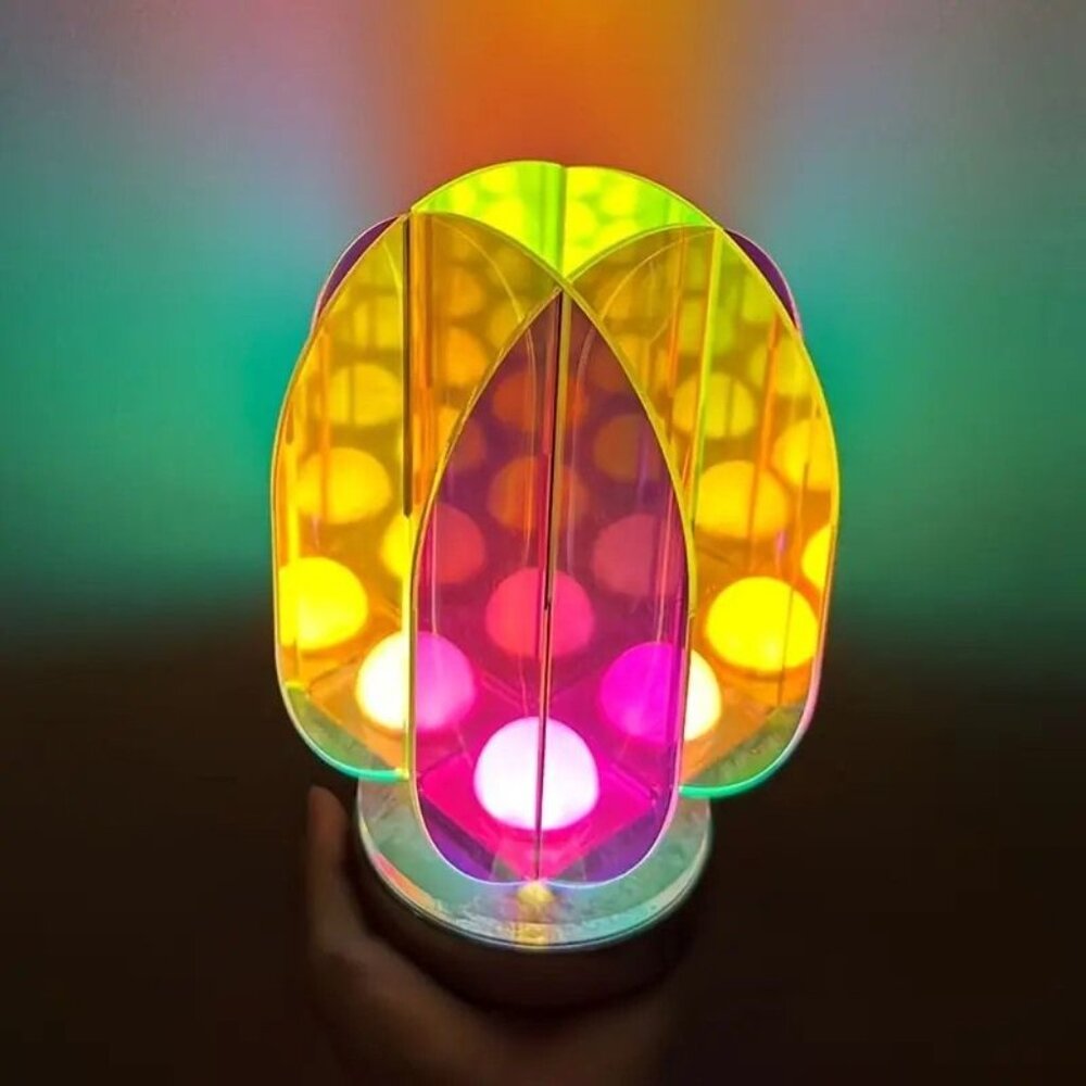 LED Lighting ART LITE: LED Colorful Geometric Table Lamp, Interior Decoration.